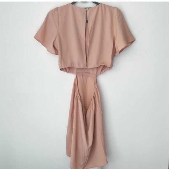 Abercrombie & Fitch blush Cut out open back Angel Sleeve dress size XXXLT new - Picture 8 of 8